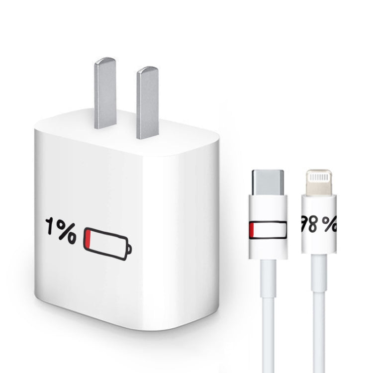 4 Sets PVC Creative Stickers For 18W/20W US Plug Charger & Type-C to 8 Pin Data Cable, 047, 059