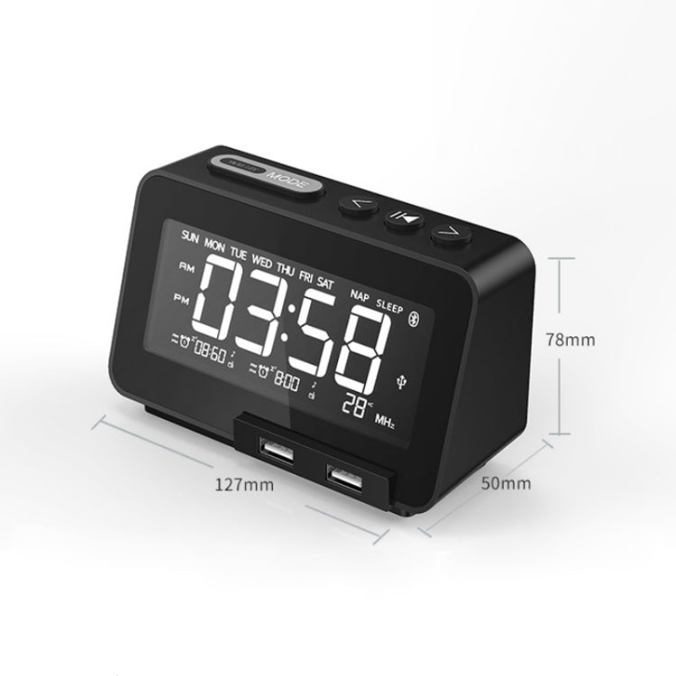 K5 Wireless Bluetooth Speaker Desktop Alarm Clock Radio, US Plug, EU Plug, UK Plug