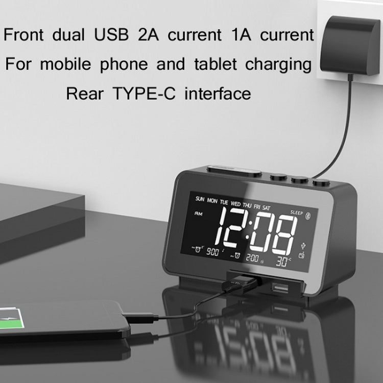 K5 Wireless Bluetooth Speaker Desktop Alarm Clock Radio, US Plug, EU Plug, UK Plug