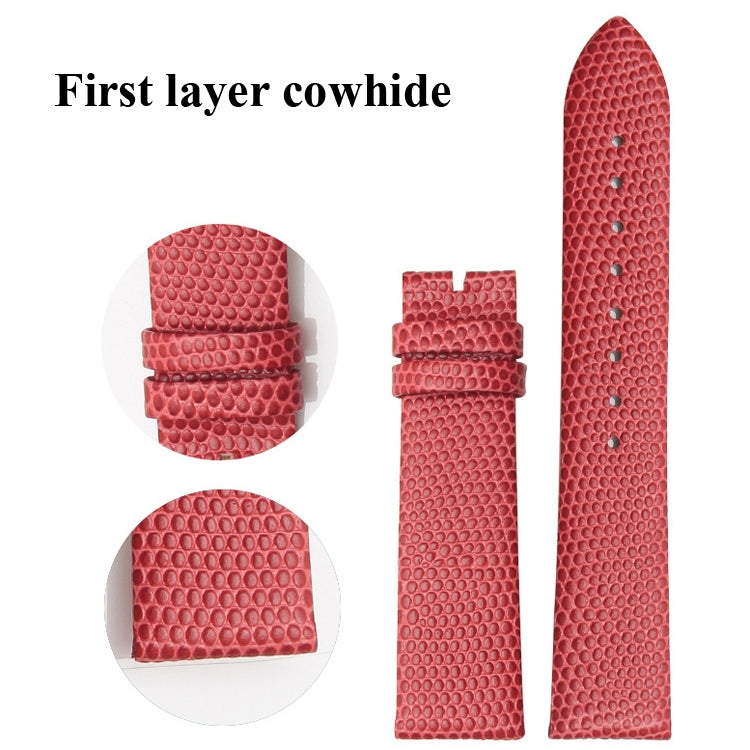 Thin Watch Chain With Calfskin Lizard Pattern Strap, Strap Width  12mm, Strap Width  18mm