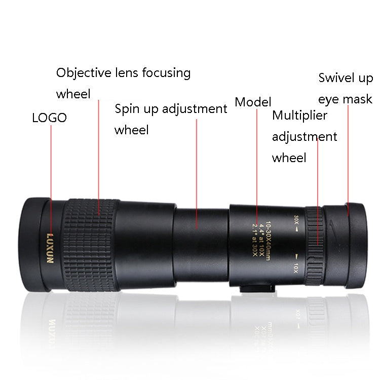 LUXUN 10-30x40 Single-Cylinder HD High-Power Telescope Mobile Phone Mini Telescope, Telescope Set