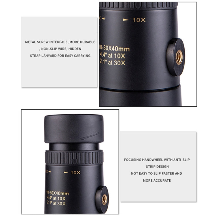 LUXUN 10-30x40 Single-Cylinder HD High-Power Telescope Mobile Phone Mini Telescope, Telescope Set