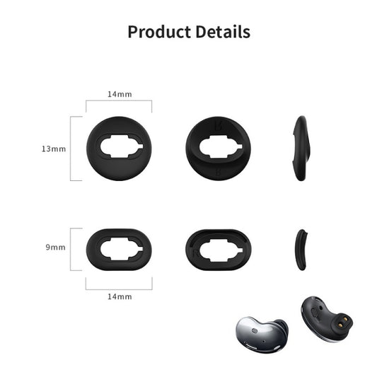 Silicone anti-dust caps fitted on Samsung Galaxy Buds Live earphones