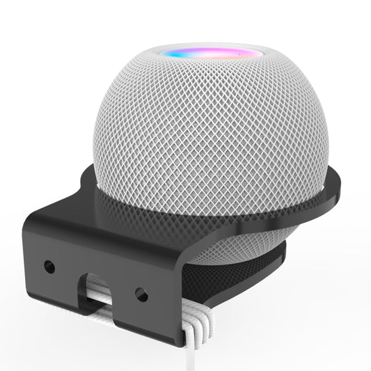 Close-up detail of acrylic HomePod Mini holder mounting hardware
