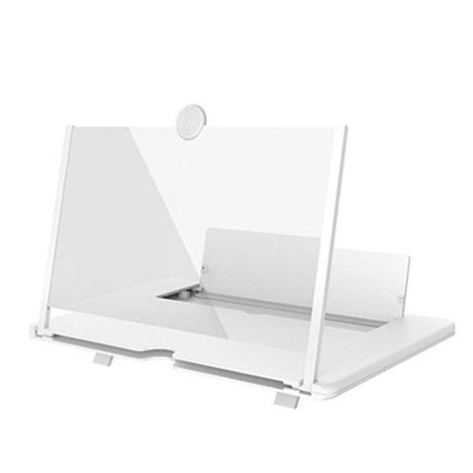 Black and white phone screen magnifier holder displaying enlarged display view