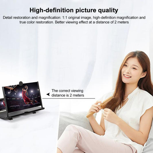Adjustable 3D eye protection magnifying glass mounted on mobile device stand
