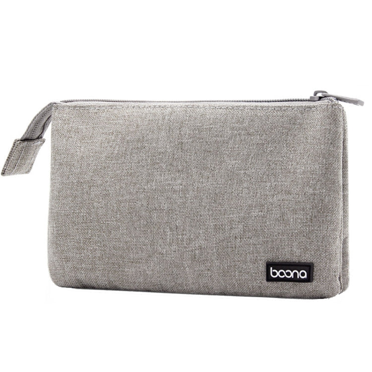 Baona BN-E002 Dual-layer Digital Storage Bag Data Cable Travel Organizing Bag, Grey, Black