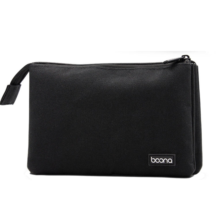 Baona BN-E002 Dual-layer Digital Storage Bag Data Cable Travel Organizing Bag, Grey, Black