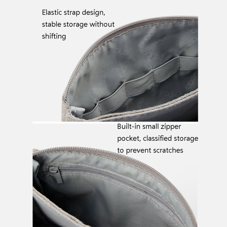 Baona BN-E002 Dual-layer Digital Storage Bag Data Cable Travel Organizing Bag, Grey, Black