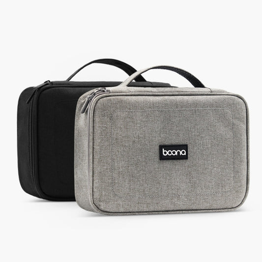 Black Baona digital storage bag displaying multiple zippered pockets for cables and accessories