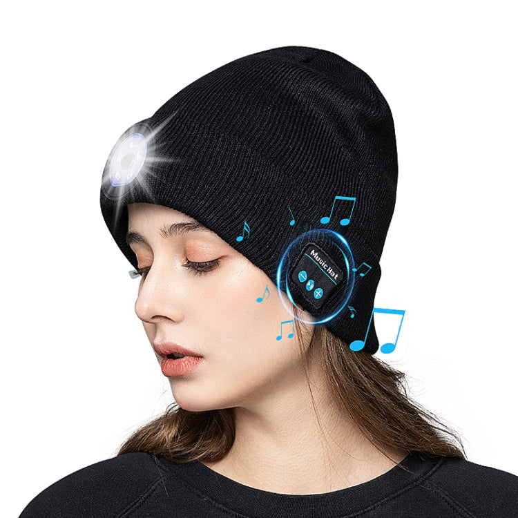 M1-BL LED Glowing Bluetooth Music Hat Wireless Call Night Running Hat, Black, Navy, Gray