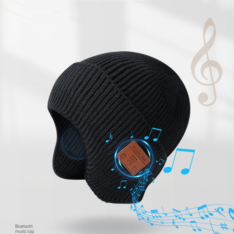 TR Ear-Covered Bluetooth Music Hat 5.0 Binaural Stereo Headphone Cap, Black, Dark Gray