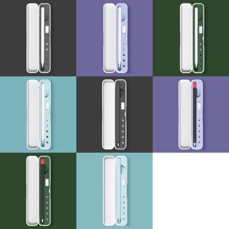 Étui de protection en silicone pour stylet Apple Pencil 1/2. Spécifications : 8 mm (noir graphite), 8 mm (violet clou de girofle), 8 mm (vert nuit foncé), 8 mm (bleu glacier), 10 mm (noir graphite), 10 mm (violet clou de girofle), 10 mm (vert nuit foncé).