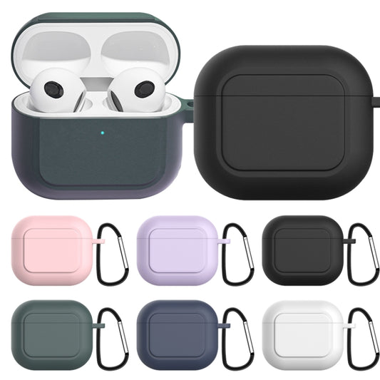 Pink AirPods 3 case featuring soft silicone shockproof material and metal buckle