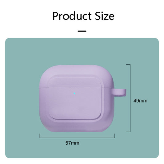 Hyacinth Purple silicone AirPods 3 cover with reinforced metal buckle attachment