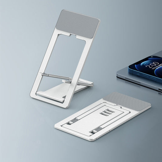 Adjustable folding phone holder with multifunctional desktop mount design