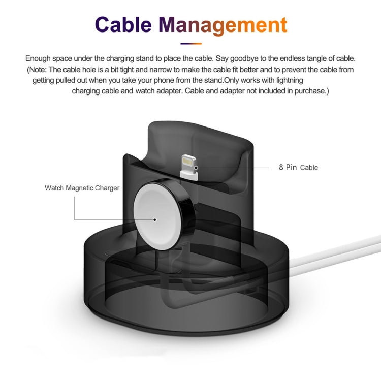 2 In 1 Smart Watch Charging Bracket Desktop Silicone Watch Charging Stand For Apple Watch, Black, White, Pink, Deep Blue, Grey