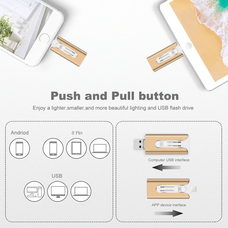 Micro USB + 8 Pin + USB 2.0 3 in 1 Mobile Phone Computer U-Disk