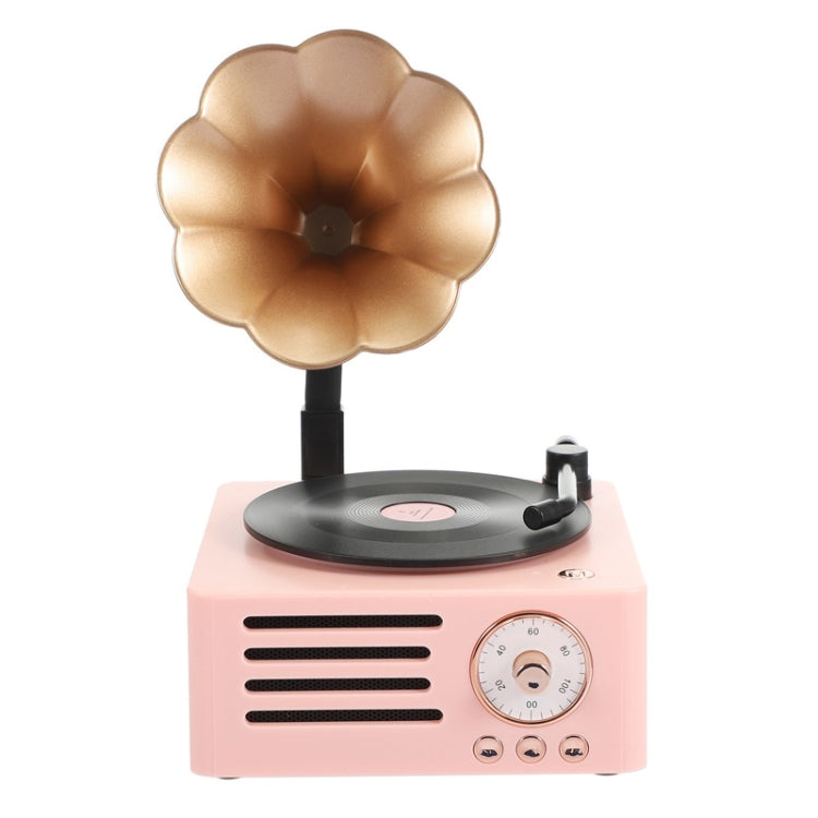 T15 Petunia Retro Vinyl Record Player Wireless Multifunction Mini Bluetooth Audio, White, Pink, Blue