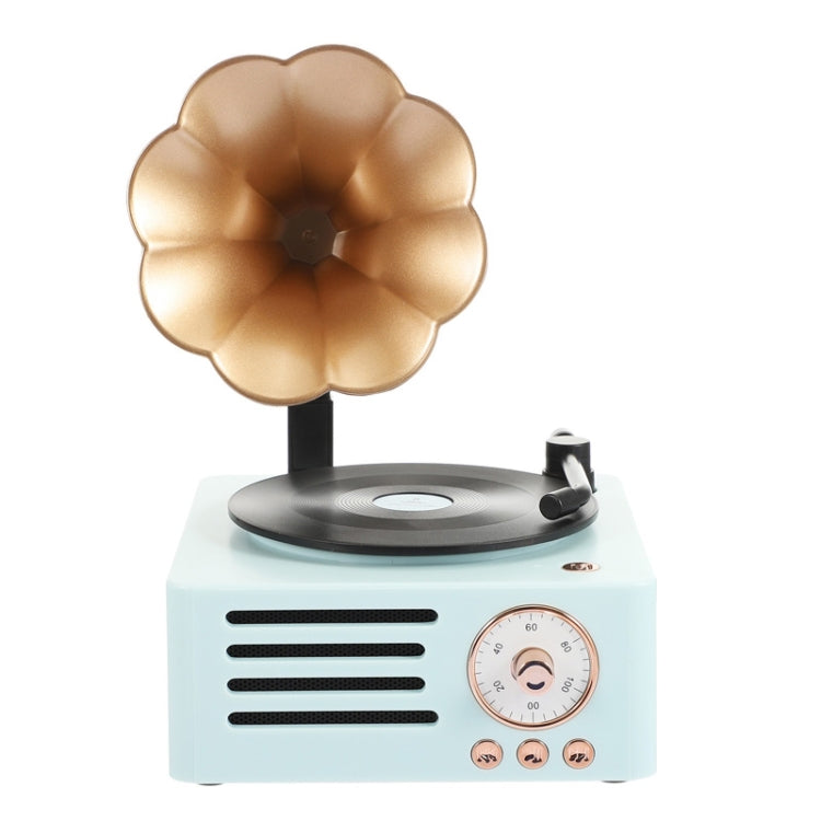 T15 Petunia Retro Vinyl Record Player Wireless Multifunction Mini Bluetooth Audio, White, Pink, Blue