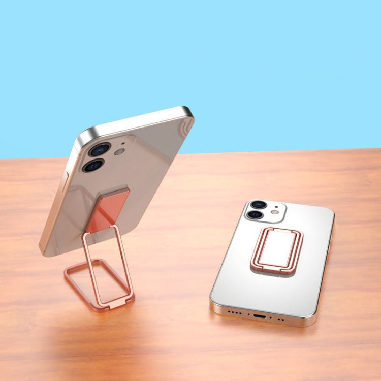 Square Folding Metal Holder Rotating Back Stick Desktop Phone Ring Holder, Square Folding (Rose Gold), Square Folding (Space Silver), Square Folding (Black)