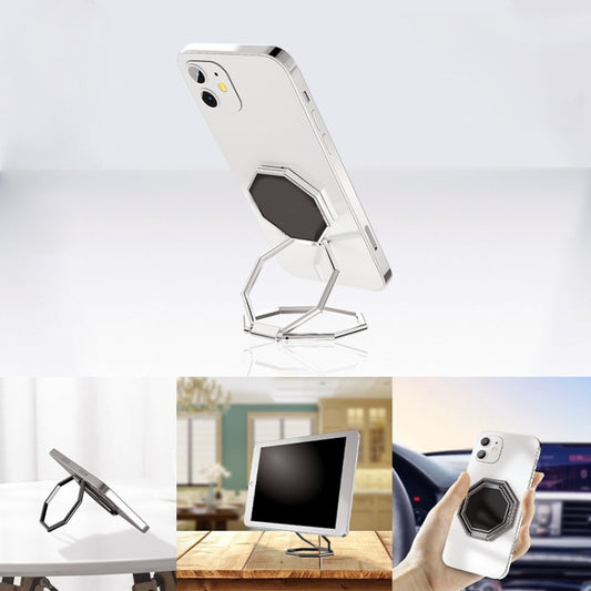 360-degree rotating ring stand securely grips any phone model