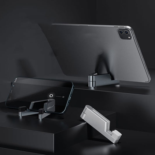 Pocket-sized folding stand extends for optimal viewing height reach