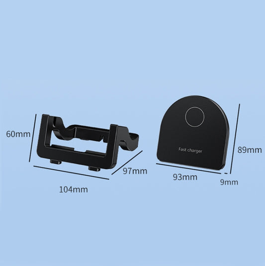 Close-up of non-slip phone holder grips on vertical wireless charger