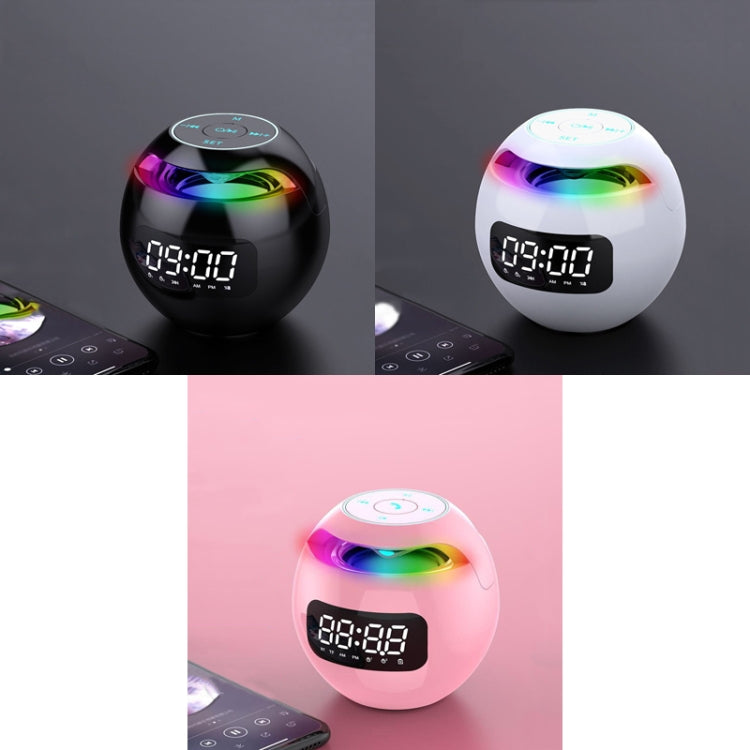 ZXL-G90 Portable Colorful Ball Bluetooth Speaker, Style:, Clock Version (Pink), Sensor Version (White), Sensor Version (Pink), Clock Version (White), Sensor Version (Black)