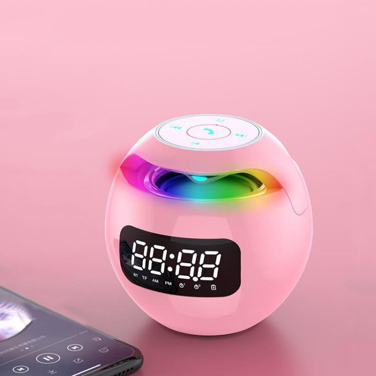 ZXL-G90 Portable Colorful Ball Bluetooth Speaker, Style:, Clock Version (Pink), Sensor Version (White), Sensor Version (Pink), Clock Version (White), Sensor Version (Black)
