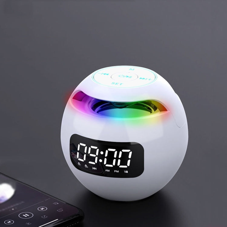 ZXL-G90 Portable Colorful Ball Bluetooth Speaker, Style:, Clock Version (Pink), Sensor Version (White), Sensor Version (Pink), Clock Version (White), Sensor Version (Black)
