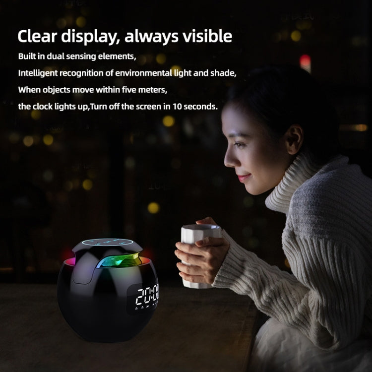 ZXL-G90 Portable Colorful Ball Bluetooth Speaker, Style:, Sensor Version (Pink), Clock Version (White), Sensor Version (Black), Clock Version (Black), Clock Version (Pink), Sensor Version (White)