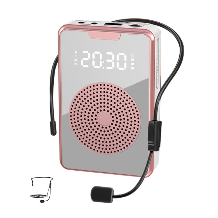 ZXL-H3 Portable Teaching Microphone Amplifier with Time Display, Spec:, H3 Wired (Black), H3 Wired (Rose Gold ), H3 Wireless (Black)