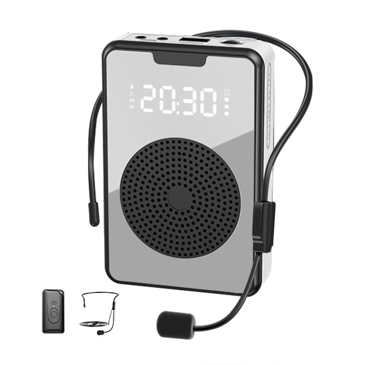 ZXL-H3 Portable Teaching Microphone Amplifier with Time Display, Spec:, H3 Wired (Black), H3 Wired (Rose Gold ), H3 Wireless (Black)