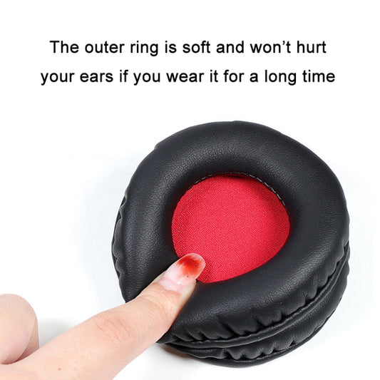 Black and red sponge earmuffs fitted on ATH-S200BT headphones during use
