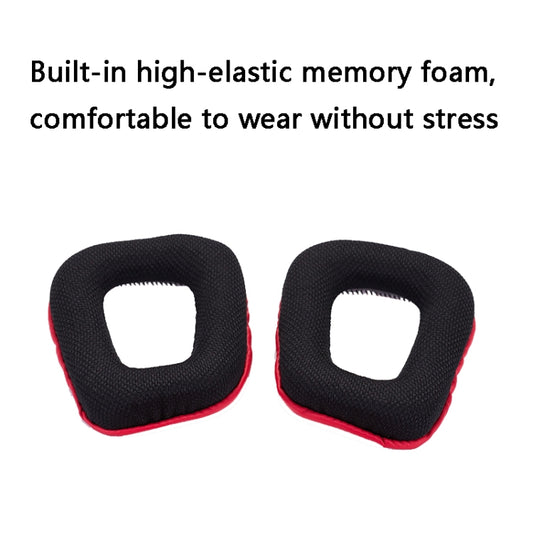 Black and red alternative earmuff color option for customizing gaming headset appearance