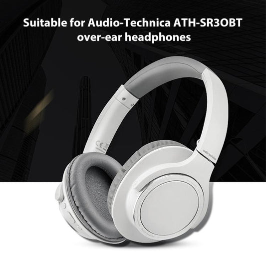 Two-piece earmuff replacement pads in black protein leather for enhanced audio comfort