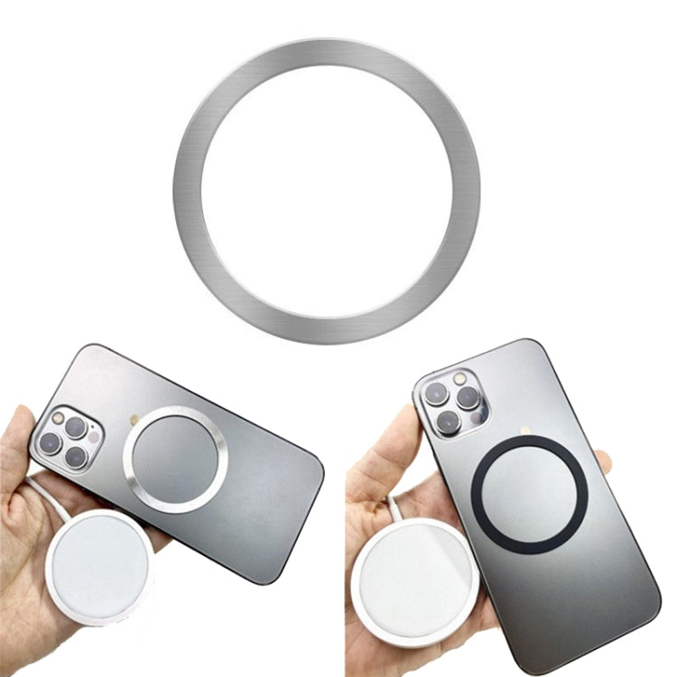 Ring Car Magnetic Suction Wireless Charger Lead Magnetic Ring Back Sticker, Color: Silver
