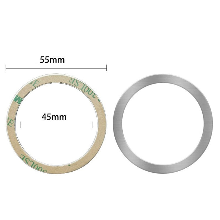 Ring Car Magnetic Suction Wireless Charger Lead Magnetic Ring Back Sticker, Color: Silver