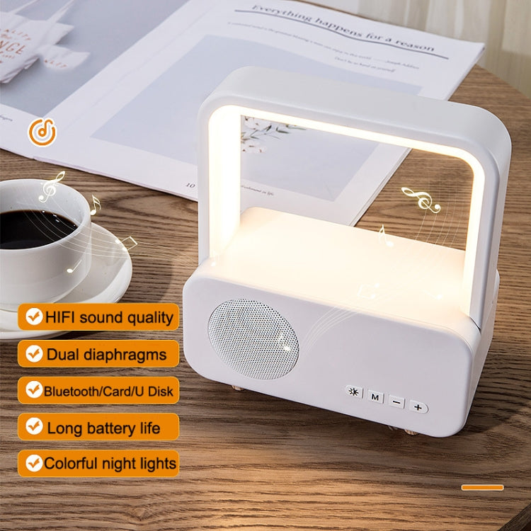 WH-J08 Home Portable Mini Bluetooth Speaker with Night Light, Basic Style, Clock Style