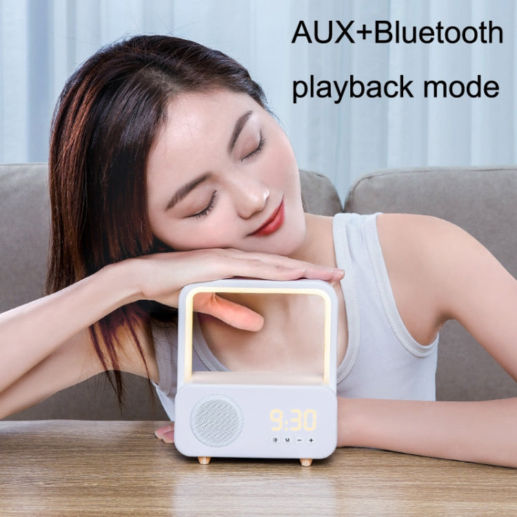 WH-J08 Home Portable Mini Bluetooth Speaker with Night Light, Basic Style, Clock Style