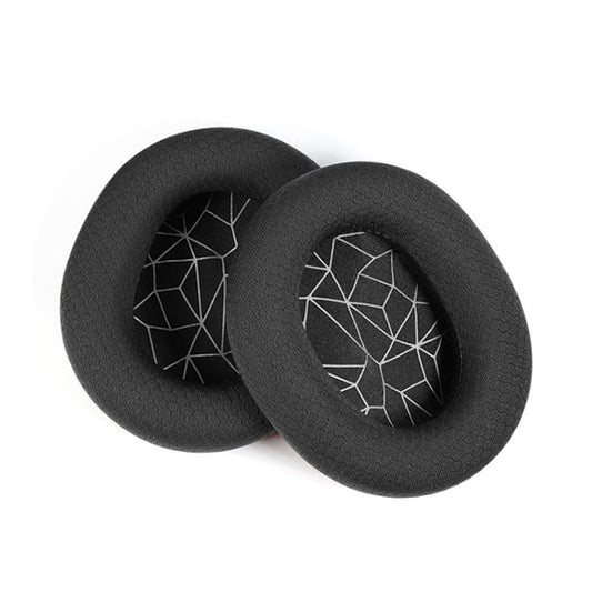 Dual sponge headset pads displaying soft leather exterior and cushioned interior detail