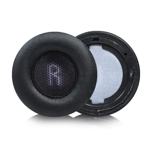 Wearing JBL E45BT with upgraded protein sponge ear covers installed