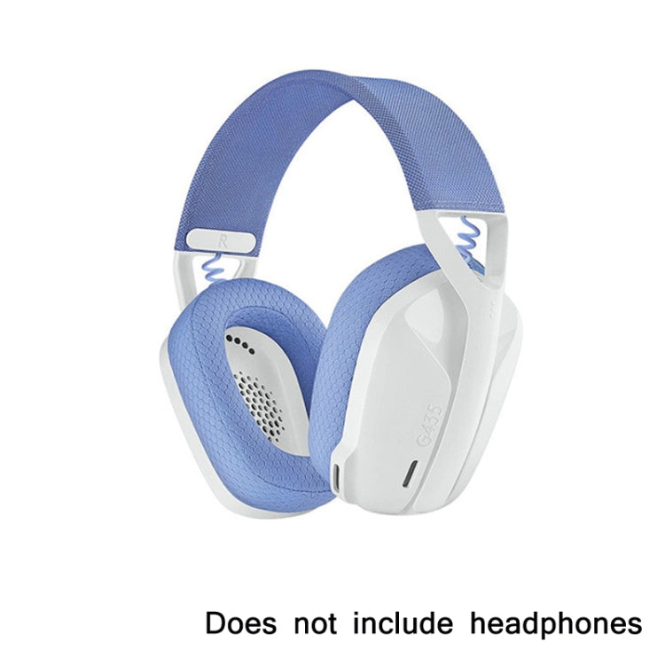 2pcs Sponge Earmuff Headrest Pad For Logitech G435, Blue Earmuffs, Rose Red Earmuffs, Black Headbeam, Purple Headbeam, Blue Headbeam