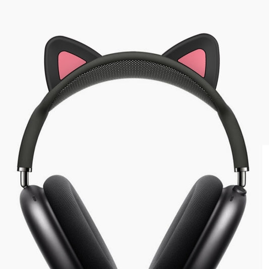 Black cat-ear silicone beam cover for AirPods Max 2 and Max headphones