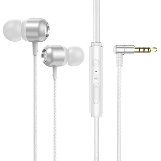 TS6000 3.5mm metal elbow in-ear wired earphone with mic, white red green black