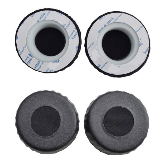 Two sponge earmuffs installed on SONY MDR-XB600 headphones demonstrating proper fit