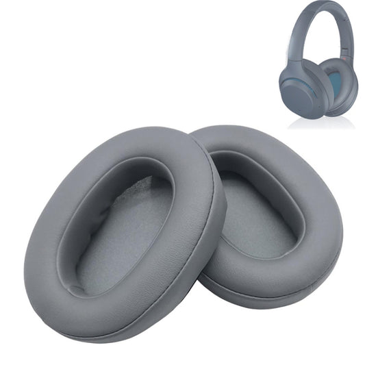 Premium sponge earpads for Sony WH-XB900N headphones in gray and blue protein leather