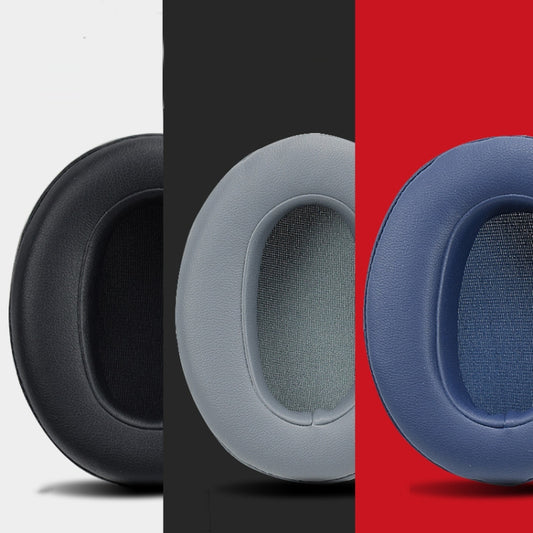Sony WH-XB900N earmuff pads showing gray protein leather texture and comfort padding
