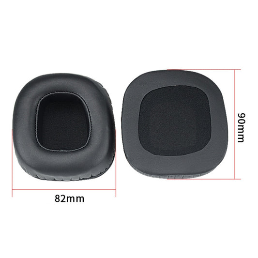 Gaming headset with installed replacement earpads for Razer Tiamat 7.1